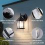 Dusk to Dawn Sensor Outdoor Wall Lanterns, Waterproof Porch Light Fixtures Wall Mount, Outside Wall Sconce Exterior Wall Lamp with Textured Glass for Garage, House, Front Door (E26 Bulb Included)