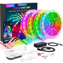 Led Strip Lights 130 Feet,DZFtech Color Changing Led Lights Strip App Control and Synchronization with Music, 1200 Lights 5050 Led Type, Led Lights for Bedroom, Room and Home Decoration