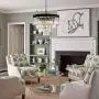 ANTILISHA Crystal Chandelier Lighting Pendant Ceiling Modern Chandeliers Light Fixture for Dining Rooms Entryway Living Room Fringe Raindrop Round Hanging Style