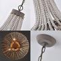 KunMai Rustic Wood Beads Large Chandelier Vintage 3-Light Gray White Pendant Light Dining Room Lamp (Large)