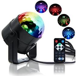 Reching Party Lights Sound Activated, Build in 20-Colors Christmas Magic Rotating Disco Light,Disco Ball Lamps,6W LED Stage Lighting for KTV,XMas Party,Wedding Show,Club Pub DJ Lighting