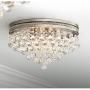 Regina Modern Ceiling Light Flush Mount Fixture Brushed Nickel 15 1/4'' Wide Crystal Droplets for Bedroom Kitchen Living Room Hallway Bathroom - Vienna Full Spectrum