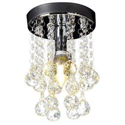 Sefinn Four Modern Crystal Chandelier Mini Flush Mount Crystal Chandelier Light for Kitchen Bathroom Dining Room Foyer Entryway Height 9 inch Flush Mount Diameter 6 inch