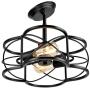 Eyassi Semi Flush Mount Ceiling Lights, Black 2-Light Farmhouse Close to Ceiling Lighting Fixtures Industrial Ceiling Lamp for Kitchen Island Living Room Bedroom Hallway Laundry Dinning Room