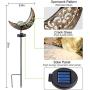 Solar Garden Lights - Solar Lights Outdoor Decorative - Moon Crackle Glass Globe Stake Metal Lights,Waterproof Warm White LED for Lawn,Patio or Courtyard