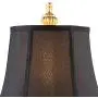 Juliette Traditional Buffet Table Lamps Set of 2 Gold Intricate Details Black Fabric Bell Shade for Dining Room - Regency Hill