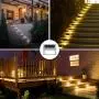 Otdair Solar Deck Lights, 3 LED Warm Light Solar Step Lights Outdoor Auto On/Off Stainless Steel Stair Lights Waterproof Wireless Solar Powered Lights for Fence Patio Garden Pathway - Warm 12 Pack Otdair Solar Deck Lights, 3 LED Warm Light Solar Step Lights Outdoor Auto On/Off Stainless Steel Stair Lights Waterproof Wireless Solar Powered Lights for Fence Patio Garden Pathway - Warm 12 Pack