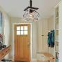 Q&S Farmhouse Rustic Hanging Pendant Light Fixtures,Vintage Chandelier,Industrial Light Fixture for Kitchen Island Dining Room Entryway Foyer,Oak White+ORB Finish,Adjustable