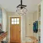 Q&S Farmhouse Rustic Hanging Pendant Light Fixtures,Vintage Chandelier,Industrial Light Fixture for Kitchen Island Dining Room Entryway Foyer,Oak White+ORB Finish,Adjustable