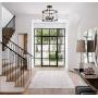 Farmhouse Metal Drum Ceiling Light with Hemp Rope Semi Flush Mount for Dining Room 4-Light 15.7“