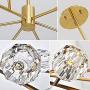 18 Light Crystal Sputnik Chandelier Modern Pendant Lighting Fixture Flush Mount G9 LED Ceiling Light Lamp for Living Room Bedroom Dining Room Bar Gold