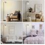Congratsu Industrial Floor Lamp with Hanging Glass Shade Farmhouse Indoor Pole Light with Edison E26 Base Vintage Rustic Standing Tall Lighting for Living Room Bedroom Office - Black