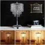 Zermurd Crystal Table Lamp, Stepless Dimmable Crystal Bedside Lamp with Dual USB Ports Decorative Elegant Lamp Beautiful Nightstand Lamp for Living Room Bedroom Dressing Room, B11 6W LED Bulb Included