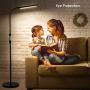 LED Floor Lamp for Living Room Bedroom Office with Remote Control and Timer, 5 Brightness Level 5 Color, 1800lm Dimmable Standing Light , Albrillo 2-in-1 LED Reading Lamp, Black