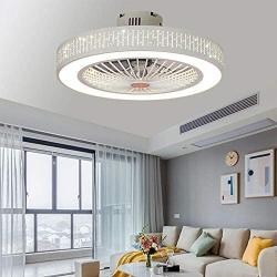 Dimmable Chandelier Ceiling fan light with Remote Control,7-Blades and Bamboo Leaf Style LED Light for Dining Room/Bedroom Office 110V