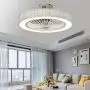 Dimmable Chandelier Ceiling fan light with Remote Control,7-Blades and Bamboo Leaf Style LED Light for Dining Room/Bedroom Office 110V