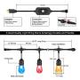 48FT Outdoor Color Patio Lights, RGB Cafe String Lights with 18 E26 S14 Shatterproof Edison Bulbs, Commercial Grade Dimmable String Lights for Patio Backyard Garden, 2 Remote Controllers