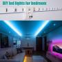 PANGTON VILLA Led Strip Lights 65.6 ft for Bedroom, Room RGB Color kit with Remote and Power Supply