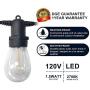 DGE Outdoor LED String Lights 48FT Patio String Light Shatterproof & Waterproof IP65, Décor for Patio, Backyard, Gazebo, Porch, Soft White Light