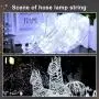 Outdoor Solar LED Rope Lights, String Lights with Clear PVC Jacket 100 LED Indoor/Outdoor Lights 8 Modes Copper Wire Fairy Lights for Wedding Christmas Party 2-Pack (White)