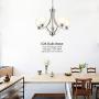 VINLUZ 5 Light Contemporary Chandeliers Brushed Nickel Modern Light Fixtures Ceiling Hanging Industrial Pendant Lighting for Foyer Bedroom Dining Room Bathroom