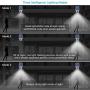 Solar Light Motion Sensor Security Dummy Camera Wireless Outdoor Flood Light IP66 Waterproof 800 Lumens 8 LED Lamp 3 Modes for Home Porch Yard Garden