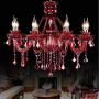 LAKIQ Crystal Modern Chandelier Lighting Fixtures Living Room Bedroom Hanging Pendant Light Candle Candelabras Shape Length Adjustable for Dining Room (Red, 6 Lights) LAKIQ Crystal Modern Chandelier Lighting Fixtures Living Room Bedroom Hanging Pendant Light Candle Candelabras Shape Length Adjustable for Dining Room (Red, 6 Lights)
