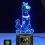 Scooby Doo Figure Cute Cartoon Dog Baby Nightlight Colorful Touch Sensor Kids Bedroom Bedside Table 3D Lamp Led Night Light (7 Colors Alarm Clock)