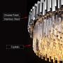 MEEROSEE Modern Crystal Chandelier Lighting Chrome Pendant Lights Fixture with Stainless Steel Shade Island Chandeliers Ceiling Dining Room Living Room Contemporary Kitchen Dimmable 12-Lights