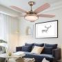 TFCFL 52'' Tropicalfan Ceiling Fan Chandelier with Remote Control and 5 Reversible Blades LED Dimmable Fan Modern and Simple Light Dimmable Timing for Home Decoration Living Room Bedroom,Champagne Gold