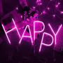 Smilco Light Up Marquee Letter Neon Sign，Pink 26 Alphabe Wall Decor Number with USB and Battery Powered Lights for Wedding Birthday Cheristmas Party Bedroom Decoration (L)