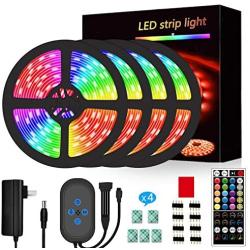 Segrass Music Sync Led Strip Lights 65.6ft,RGB Led Lights Color Changing with 16 Colors 8 Modes LED Light Strips Kit with Remote Luces led para decoracion Wall Lights for Bedroom,Party,Decorative