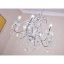 Saint Mossi Modern K9 Crystal Raindrop Chandelier Lighting Flush Mount LED Ceiling Light Fixture Pendant Chandelier for Livingroom 6 E12 Bulbs Required H 23 in x Diameter 24 in