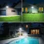 Onforu 55W LED Security Lights with Motion Sensor, 5000lm Outdoor Indoor Flood Light with 3 Head, IP65 Waterproof LED Exterior Floodlight, 6000K Wall Light for Entryways Stairs Yard Garage, Black