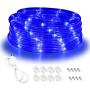 Blue LED Lights, 16ft Rope Lights, Connectable and Flexible Blue Strip Lighting , High Brightness 3528 LEDs with Clear PVC Jacket, Waterproof Weatherproof for Indoor Outdoor Use