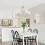 TODOLUZ 6-Lights 24.8” Large Round Dining Room Light Fixtures Hanging Brushed Nickel Wagon Wheel Farmhouse Chandelier Lighting with Opal White Glass for Living Room Foyer