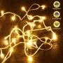 Extendable Christmas String Lights, Waterproof Clear Wire Twinkle Lights for Indoor & Outdoor Use, 8 Modes 56ft 120LED Decorative Lights for Room, Garden, Patio, Christmas Decorations (Warm White)