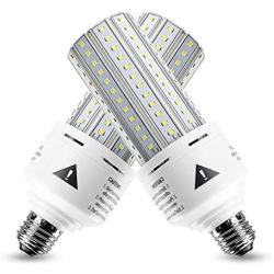 2 Pack 500W Equivalent LED Corn Light Bulb 7500 Lumen 5000K 60W Cool Daylight White E26/E27 Medium Base for Outdoor Indoor Workshop Garage Warehouse Factory Backyard Street