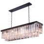 Saint Mossi Modern K9 Clear Crystal Bar Rectangle Raindrop Chandelier Lighting LED Ceiling Light Fixture Pendant for Dining Room Bathroom Bedroom Livingroom 8 E12 Bulbs Required H10'' X L34''X W14'' Saint Mossi Modern K9 Clear Crystal Bar Rectangle Raindrop Chandelier Lighting LED Ceiling Light Fixture Pendant for Dining Room Bathroom Bedroom Livingroom 8 E12 Bulbs Required H10'' X L34''X W14''