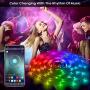 52.5FT LED Strip Lights Bluetooth,SOLMORE RGB LED Strip Music Sync Color Changing LED Lights Strips 24-Key Remote DIY Color Options LED Strip Lights APP Controlled for Bedroom Ceiling Under Cabinet