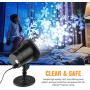Snowfall LED Light Projector, Christmas Snowflake Rotating Projector Waterproof White Snow for Outdoor Decorations Lighting Halloween Wedding Party Garden Landscape New Year