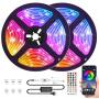 LED Strip Lights Music sync APP Control,Waterproof Flexible RGB LED Strip Lights 32.8ft Color Changing Rope Lights LED Tape Lights Neon Mood Lights Room Bedroom