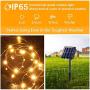 IDEAALS 2-Pack Solar String Lights Outdoor, IP65 Waterproof 200LED Outdoor Fairy Lights with 8 Modes, Twinkle Lights for Garden Yard Patio Christmas Home Party (Warm White)