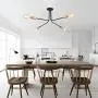 COTULIN Modern Industrial 4-Light Black Sputnik Chandeliers Flush Mount Ceiling Light,Gold Ceiling Light Fixture for Living Room Bedroom Kitchen Dining Room Hallway,Mid Century Sputnik Light Fixture