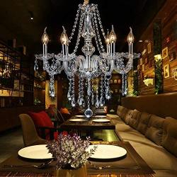 SEFINN FOUR Candle Shape Crystal Lamp Ceiling Light Fixture Pendant Chandelier 21 X 27 inch 6 Bulbs