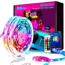 50ft Led Lights Bluetooth dalattin Led Lights for Bedroom with App Control Music Sync Smart Led Strip Lights Color Changing Lights,2 Rolls of 25ft