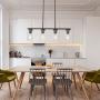 TODOLUZ 4 Light Farmhouse Chandeliers Clear Glass Shade Modern Hanging Pendant Light Fixture for Kitchen Dining Rooms Study Bar