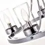 Maxax 5-Lights Wagon Wheel Chandelier with Glass Shade Farmhouse Rustic Round Dining Room Hanging Lighting Fixture, Chrome Finish