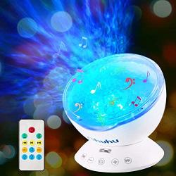 Ocean Wave Projector, Ohuhu Night Light Projector, 12 LED 7 Colors Changing, Night Light for Kids, Undersea Projector Lamp for Kids Gifts Bedroom Living Room Decoration, Christmas Gifts