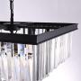Wellmet Modern Crystal Chandelier, 9 Lights Square Black Farmhouse Chandeliers with K9 Crystals, Pendant Light Fixture for Foyer Dining Room Bathroom Bedroom Livingroom Kitchen Island L19.68”X W19.68”